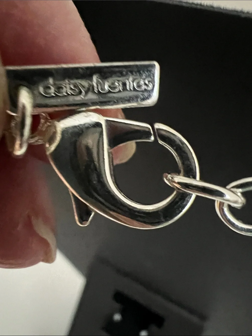 Daisy Fuentes Shiny Silver Tone Open Oval Link Necklace - Vintage